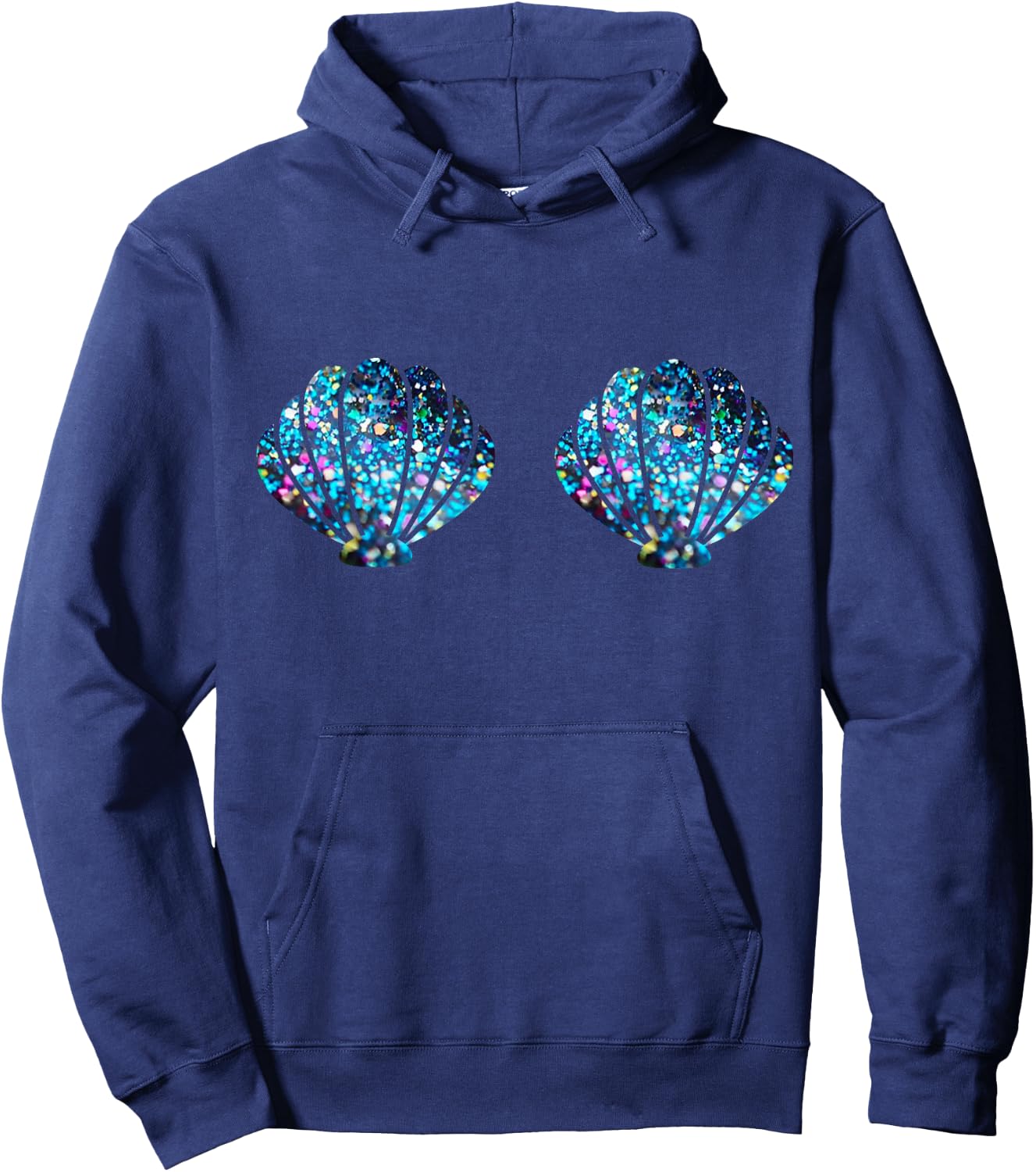 Mermaid Shell Shirt Mermaid Top Festival Birthday Party Hoodie - Hoodie | Navy