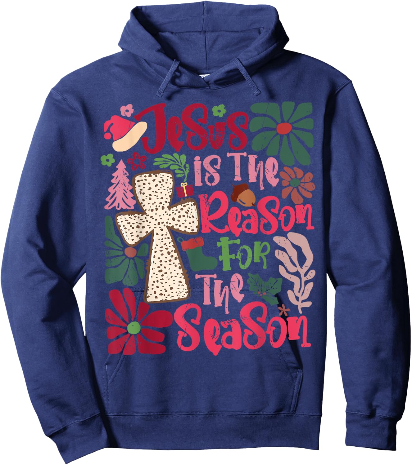 Jesus is The Reason for The Season Christian Faith Christmas Hoodie - Hoodie | Navy