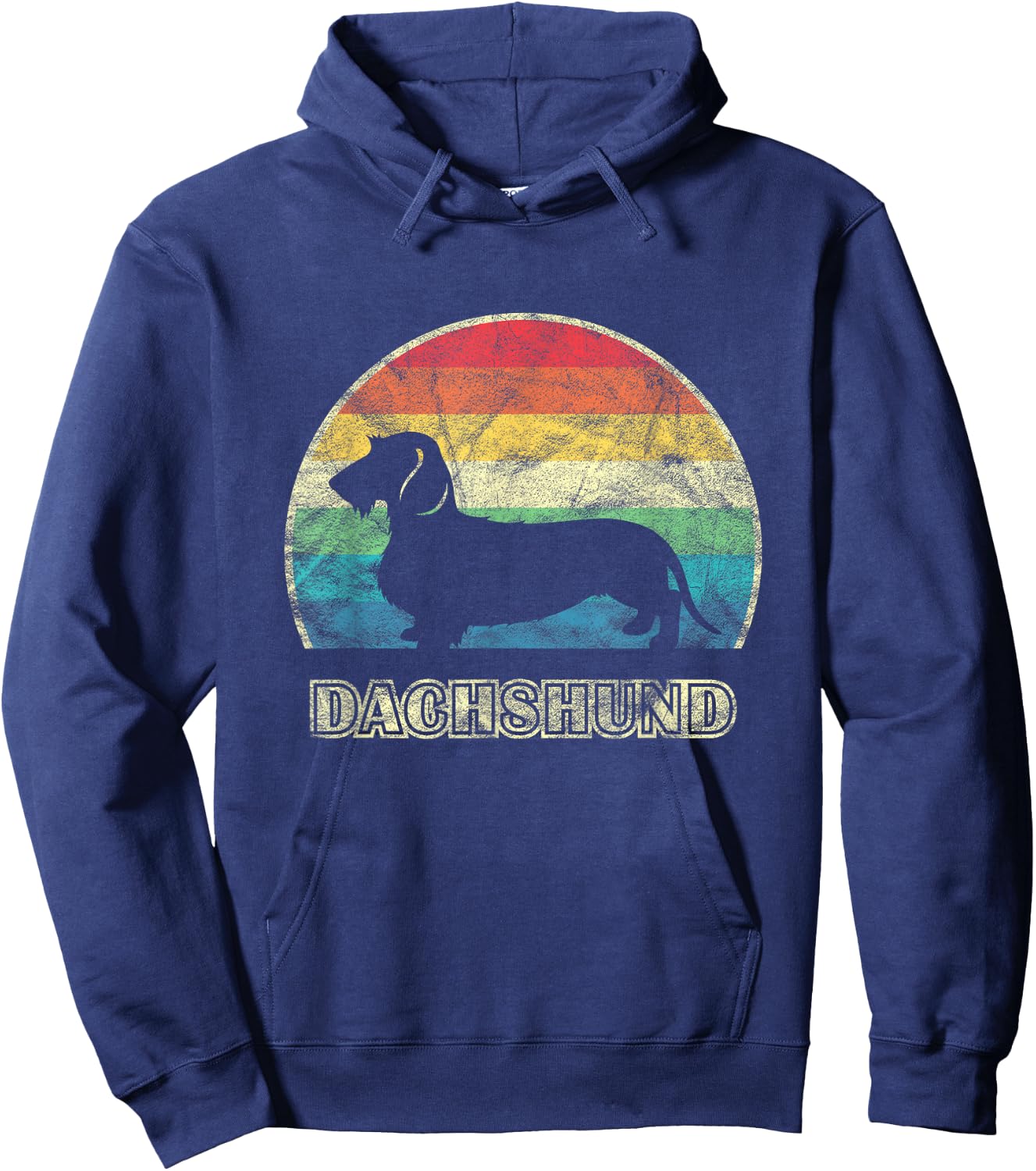 Wirehaired Dachshund Vintage Style Dog Hoodie - Hoodie | Navy