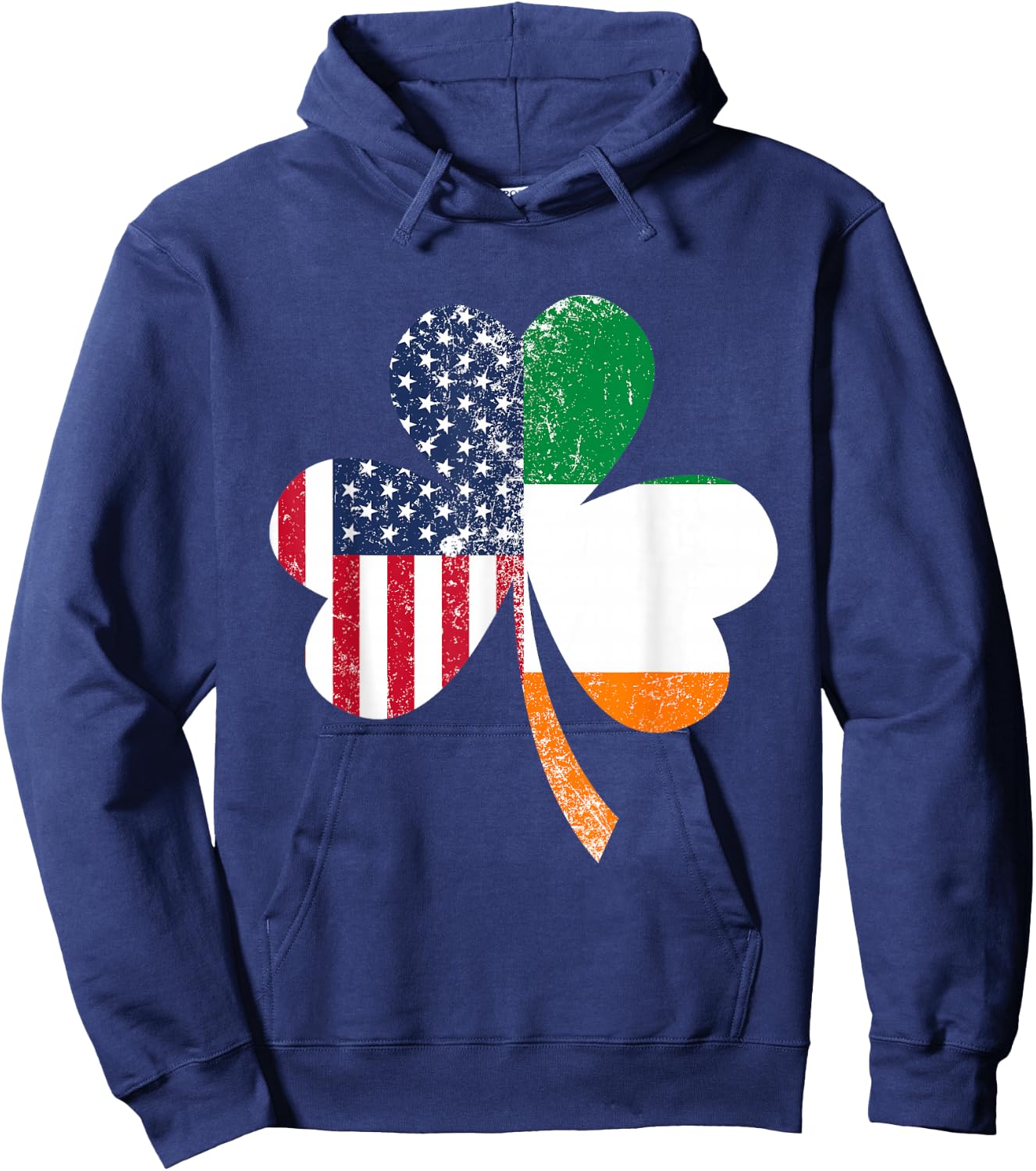 USA Flag US Irish Flag Gifts Ireland Hoodie - Hoodie | Navy
