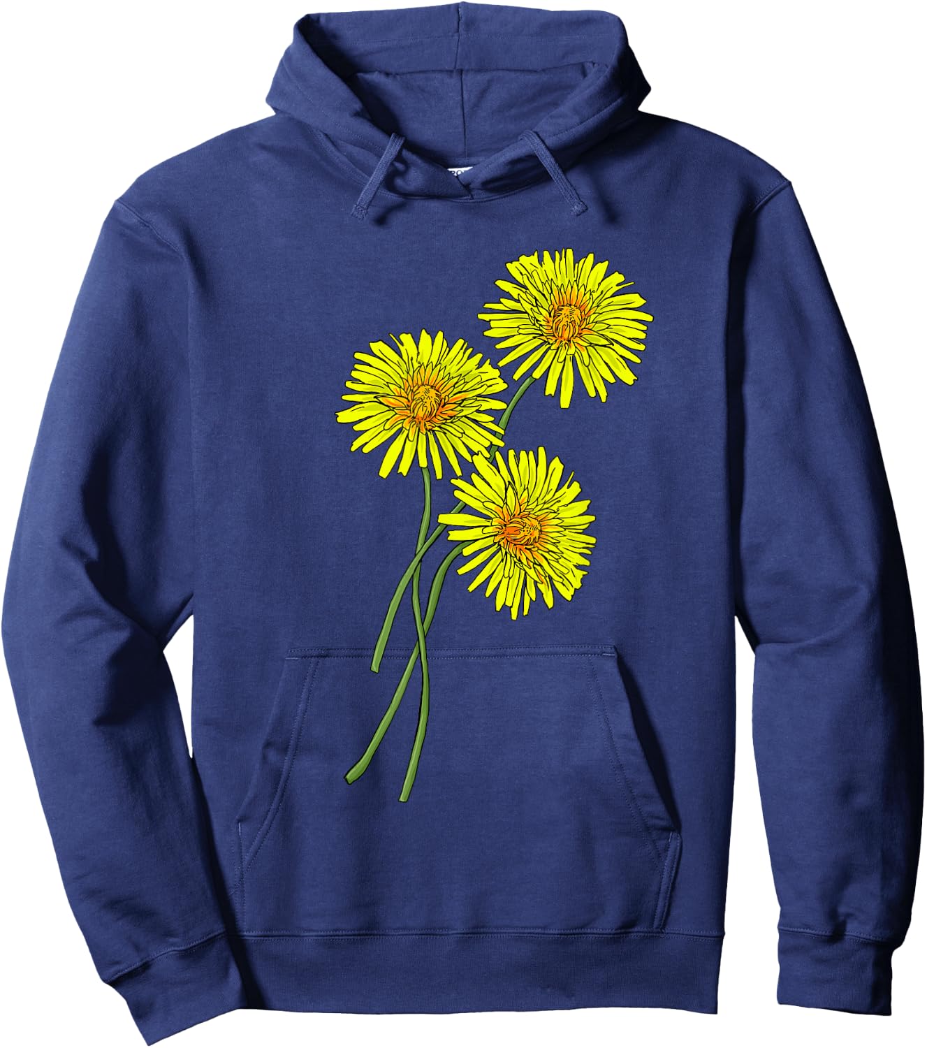 Dandelion & Thistle Bouquet Gift yellow Flowers Friends Hoodie - Hoodie | Navy