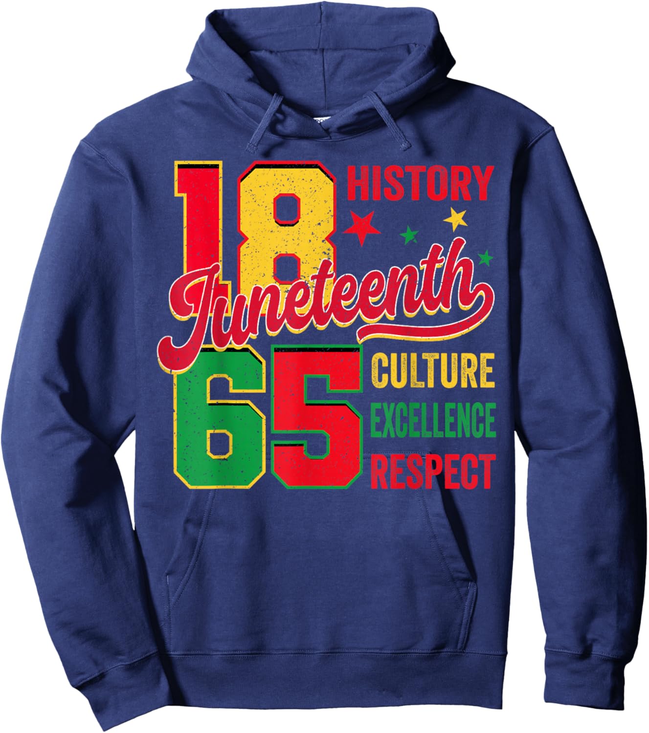 Juneteenth 1865 Black History Culture Excellence Respect Hoodie - Hoodie | Navy