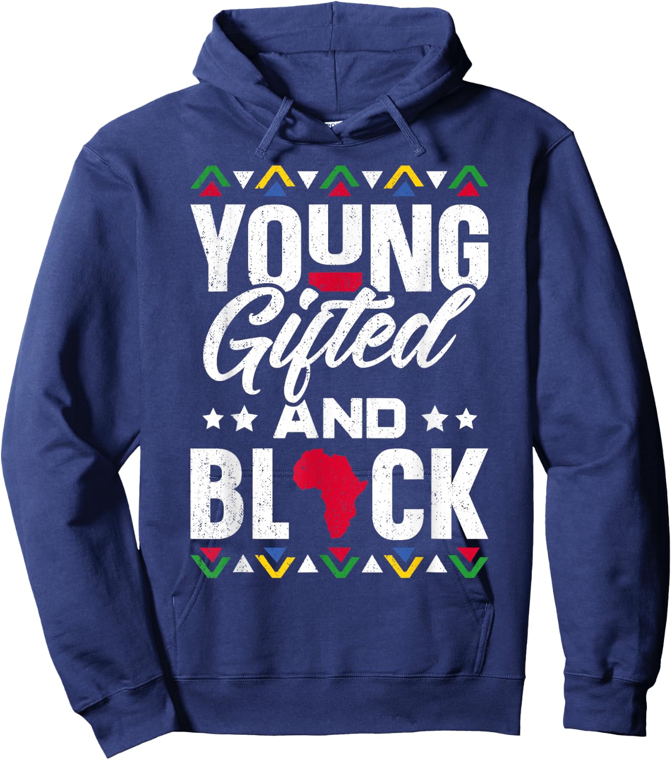 Young Gifted & Black African Pride Black History Month Hoodie - Hoodie | Navy