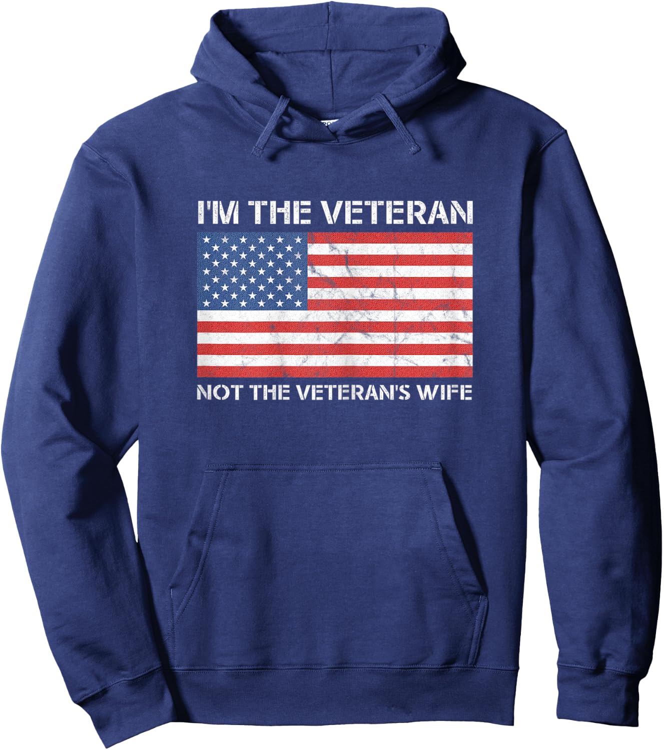 I'm The Veteran Not The Wife - Female American Pride Design Hoodie - Hoodie | Navy