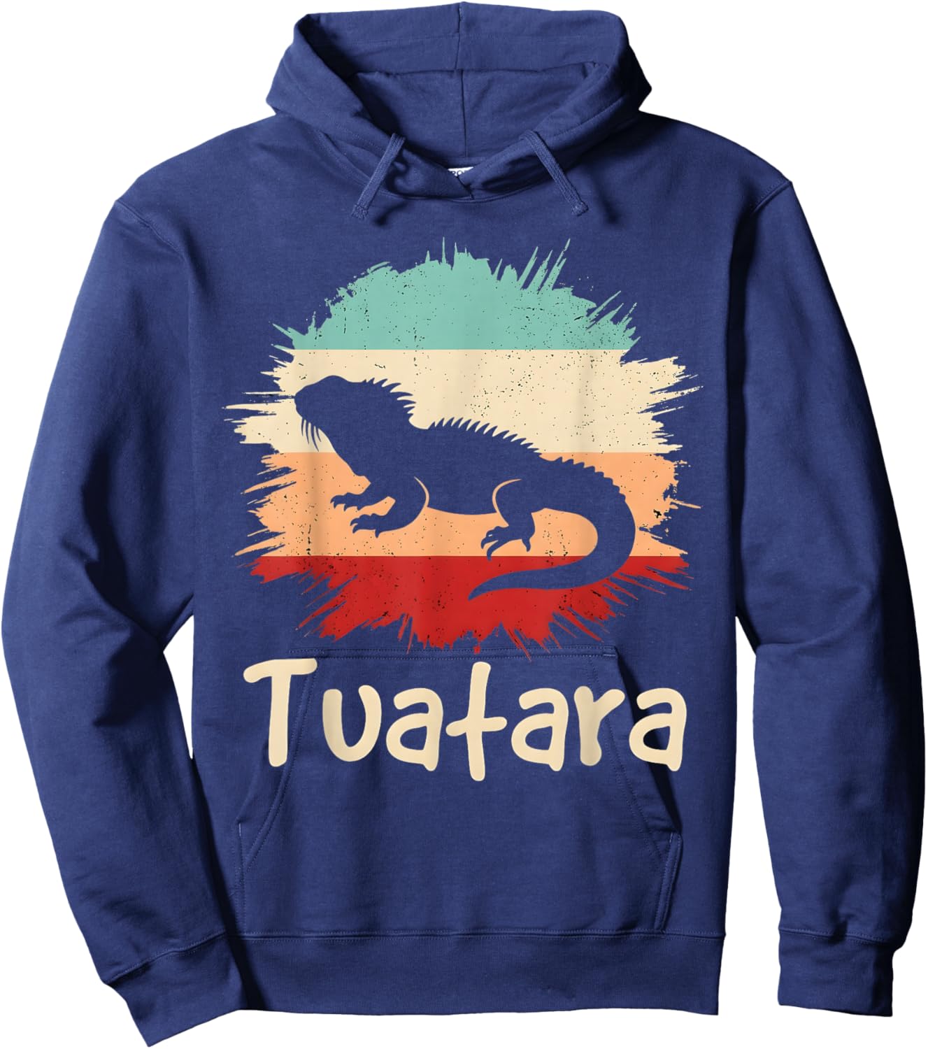 Retro Tuatara Hoodie - Hoodie | Navy