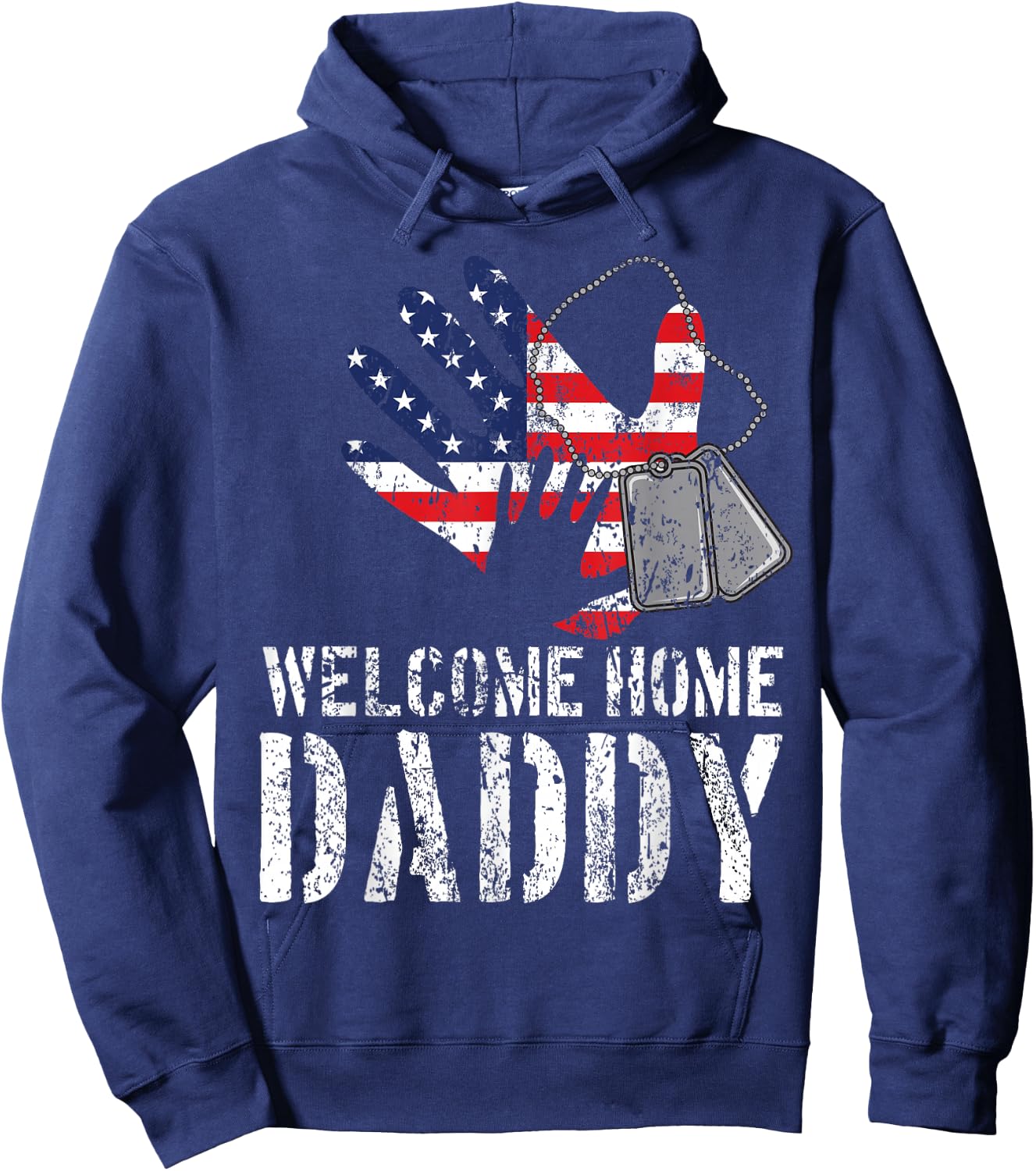 Welcome Home Daddy Military Matching Homecoming Gift Hoodie - Hoodie | Navy