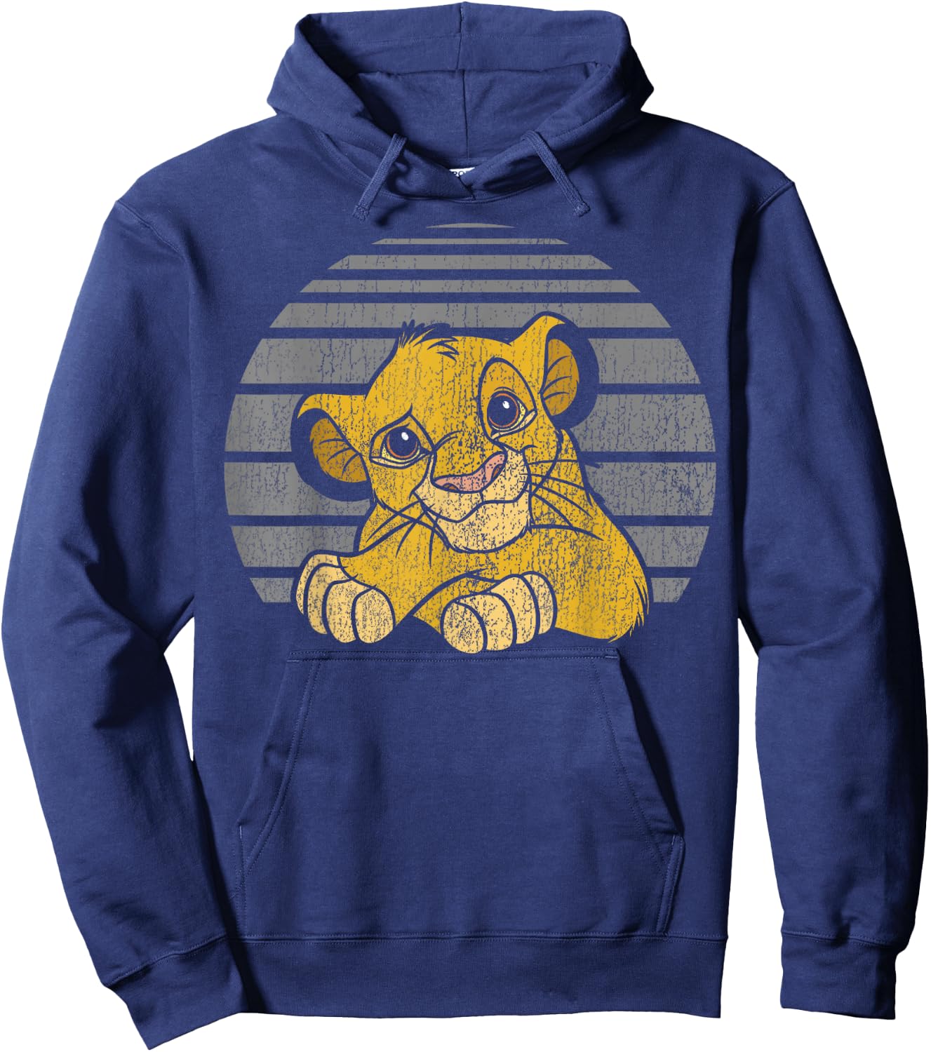 Disney Lion King Young Simba Distressed Stripes Hoodie - Hoodie | Navy