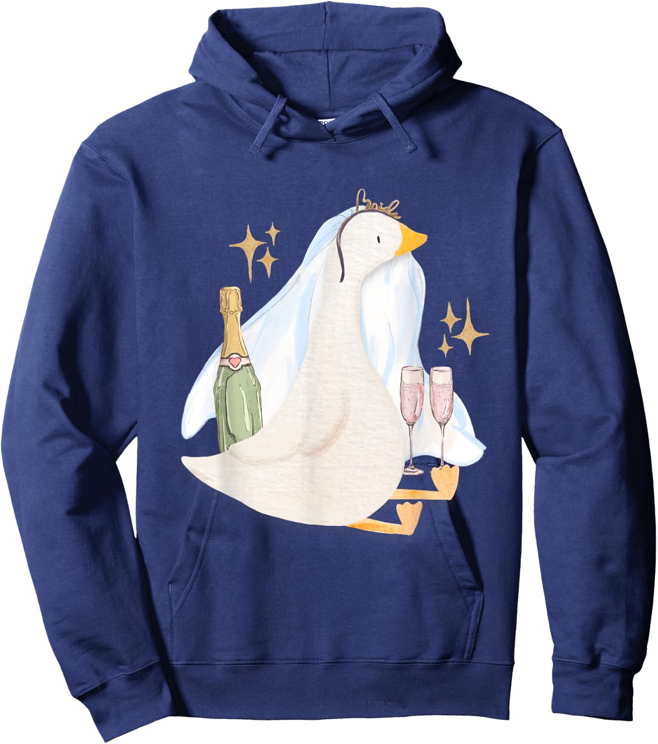 Silly Bride Goose Funny Silly Goose Bride Bachelorette Hoodie - Hoodie | Navy
