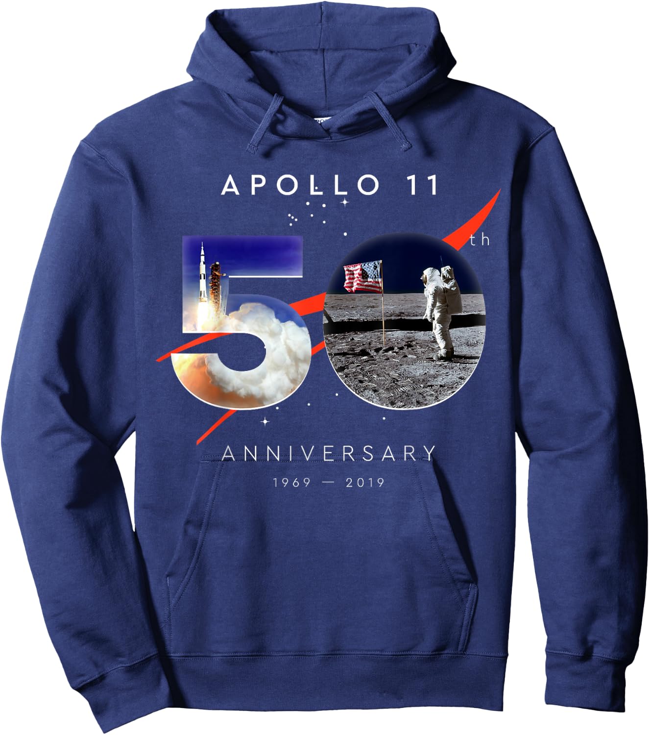 Apollo 11 50th Anniversary Shirt Moon Landing July 20, 1969 Hoodie - Hoodie | Navy