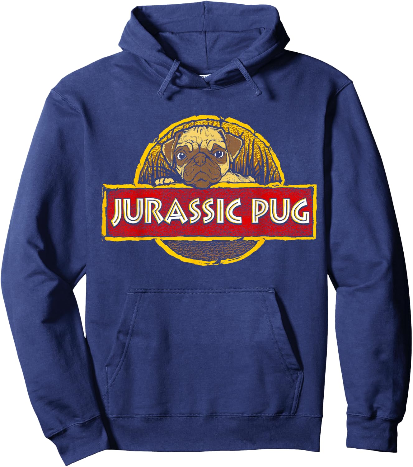 Funny Dog Jurassic Pug T Shirt Hoodie - Hoodie | Navy