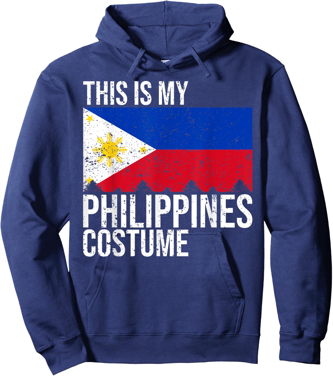 Vintage This Is My Philippines Flag Costume for Halloween Hoodie - Hoodie | Navy