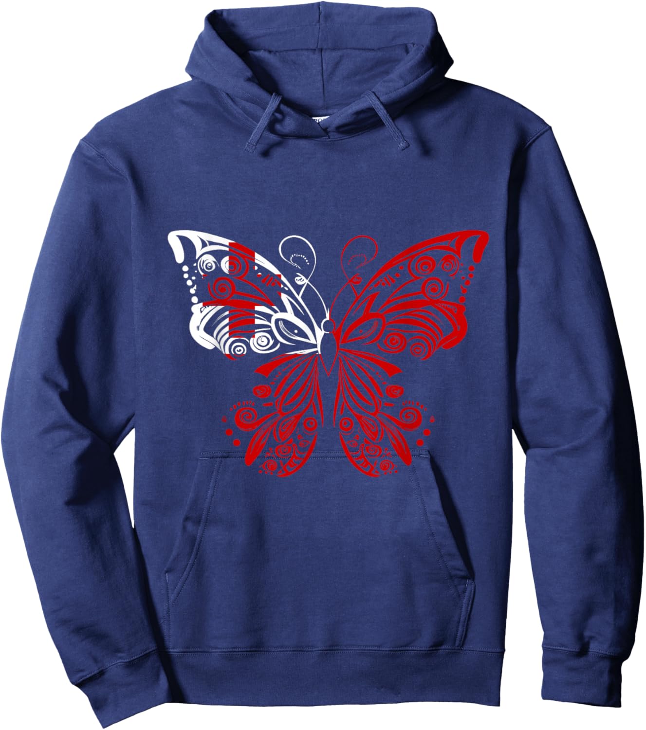 Tonga Flag Butterfly Tongan Pride Tongan Roots Tongan Flag Hoodie - Hoodie | Navy