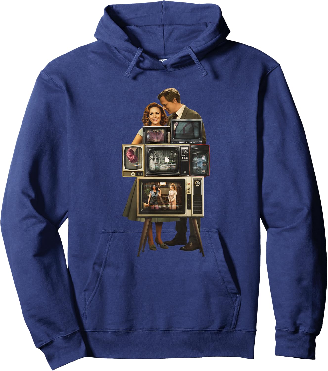 Marvel WandaVision Wanda & Vision Behind the TV Screens Hoodie - Hoodie | Navy