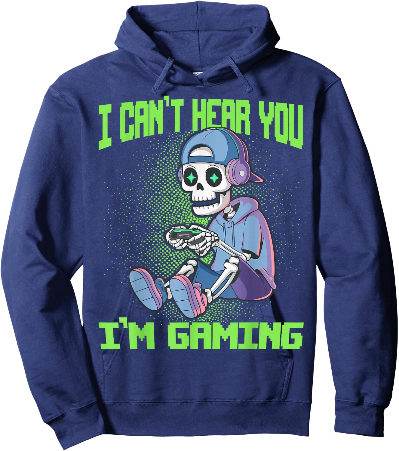 Gamer Skeleton Gaming Video Games Hoodie - Hoodie | Navy