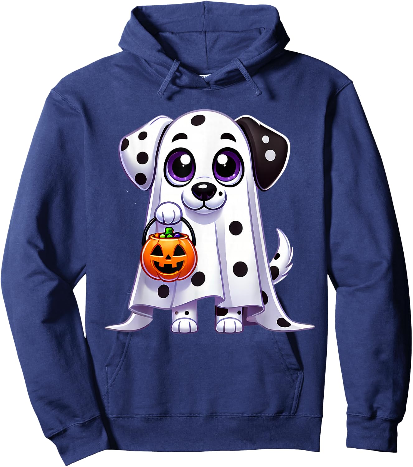 Dalmatian Ghost Halloween Dog Men Women Kids Hoodie - Hoodie | Navy