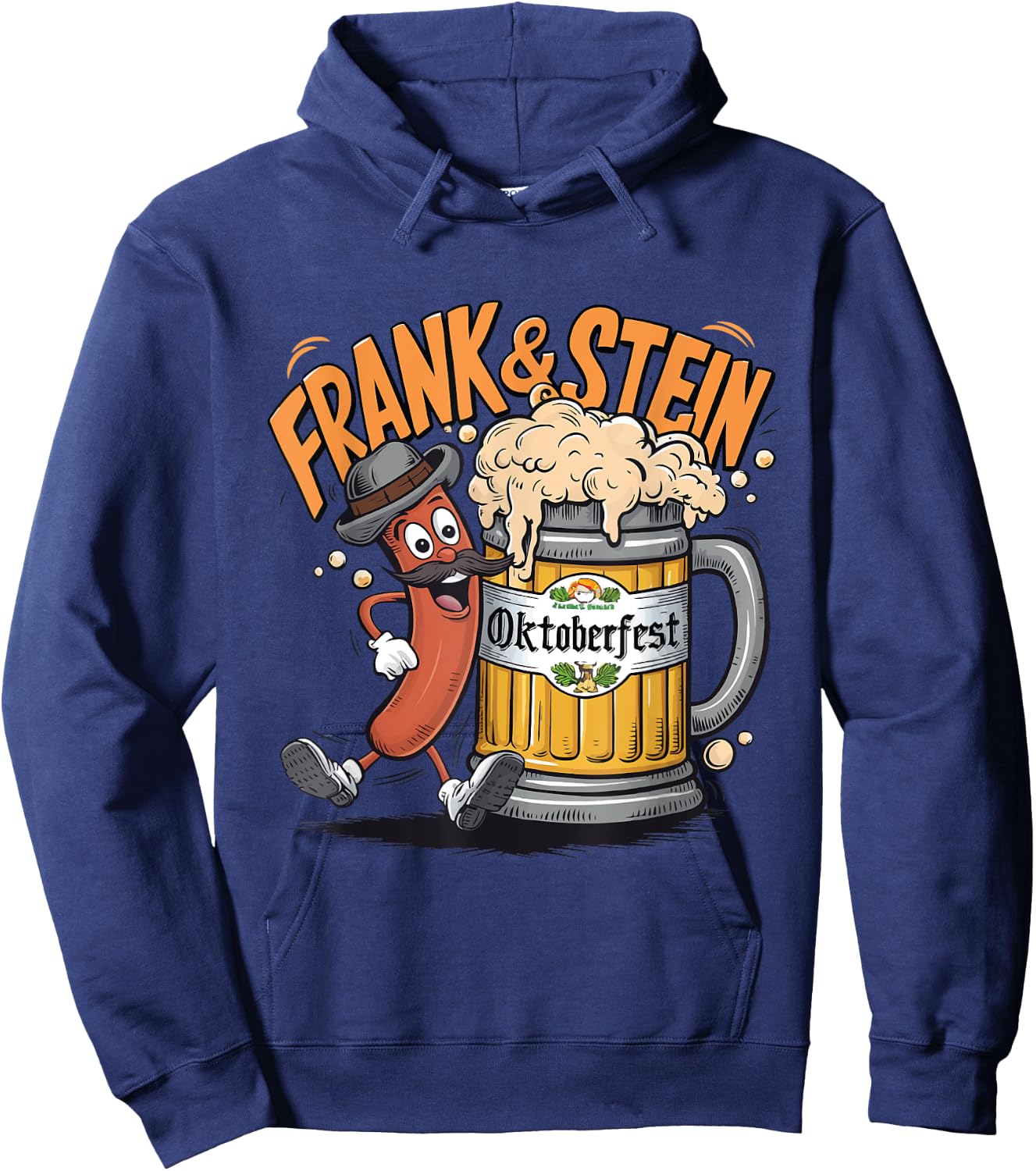 Frank & Stein Oktoberfest Funny German Bratwurst And Beer Hoodie - Hoodie | Navy
