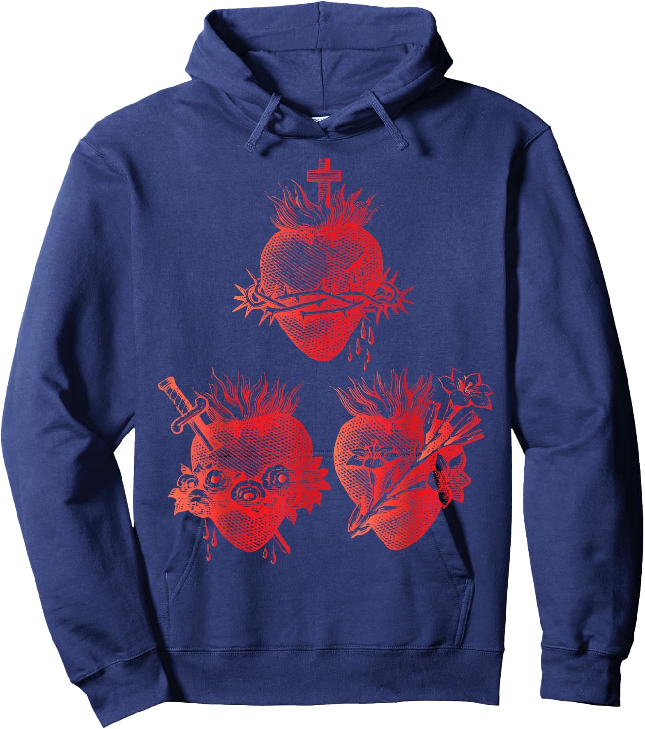Sacred Heart of Jesus and Immaculate Heart of Mary Joseph 2R Hoodie - Hoodie | Navy