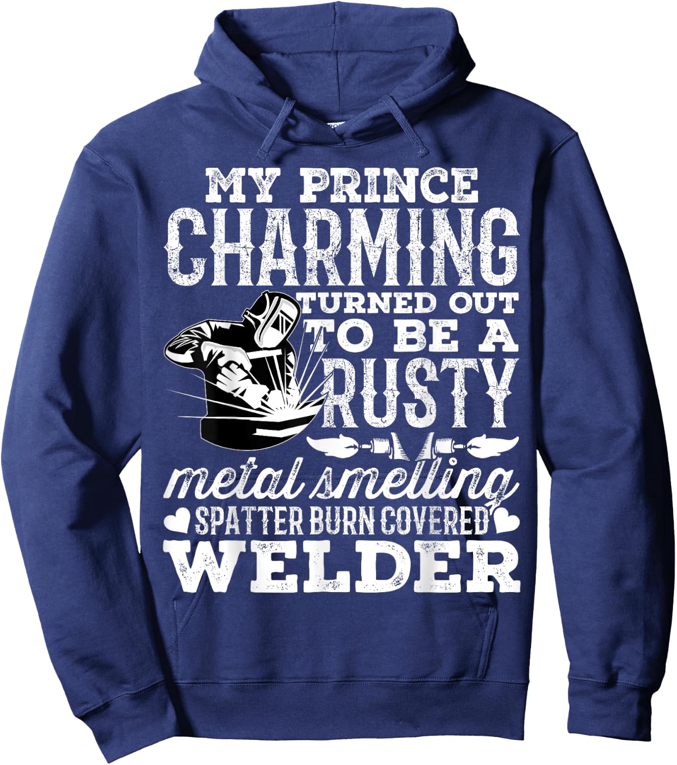 Welder Wife Funny Welder Girlfriend Women Birthday Hoodie - Hoodie | Navy