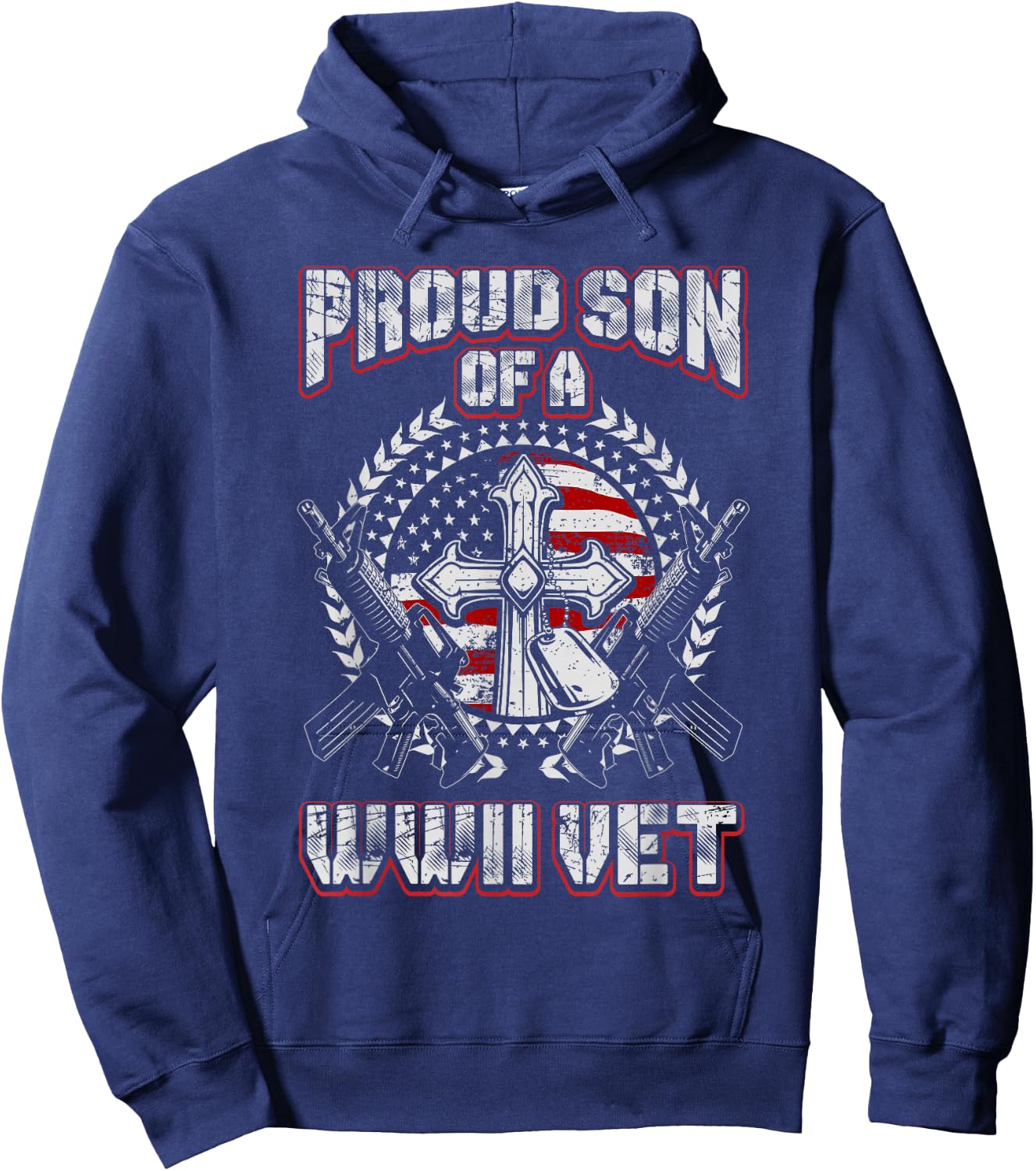 World War Two Veteran Proud Son of a WWII Vet T Shirt Hoodie - Hoodie | Navy