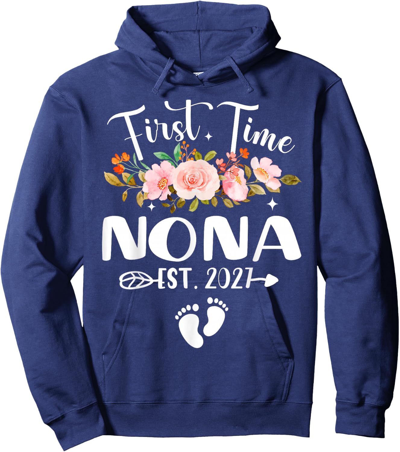 Mothers Day First Time Nona Est 2027 Hoodie - Hoodie | Navy