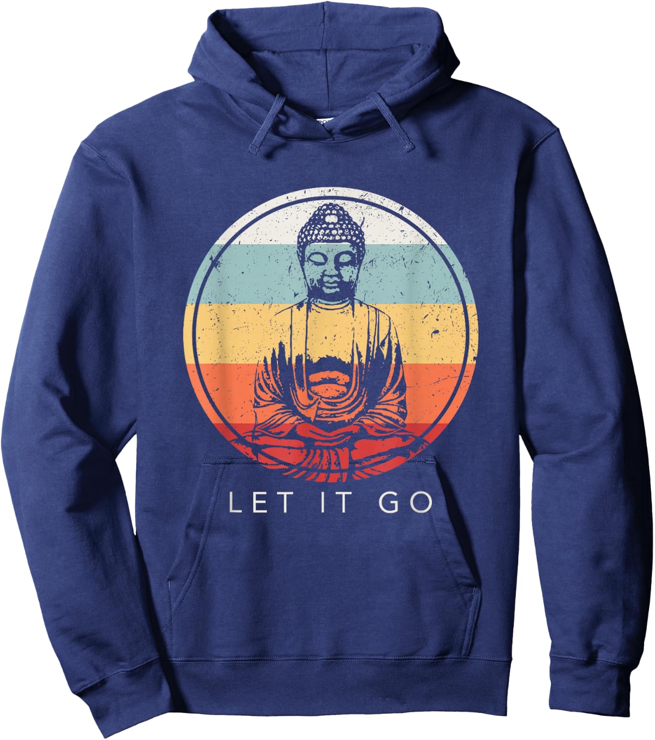 Let It Go Buddha MeditationT-Shirt Vintage Zen Buddhist Gift Hoodie - Hoodie | Navy