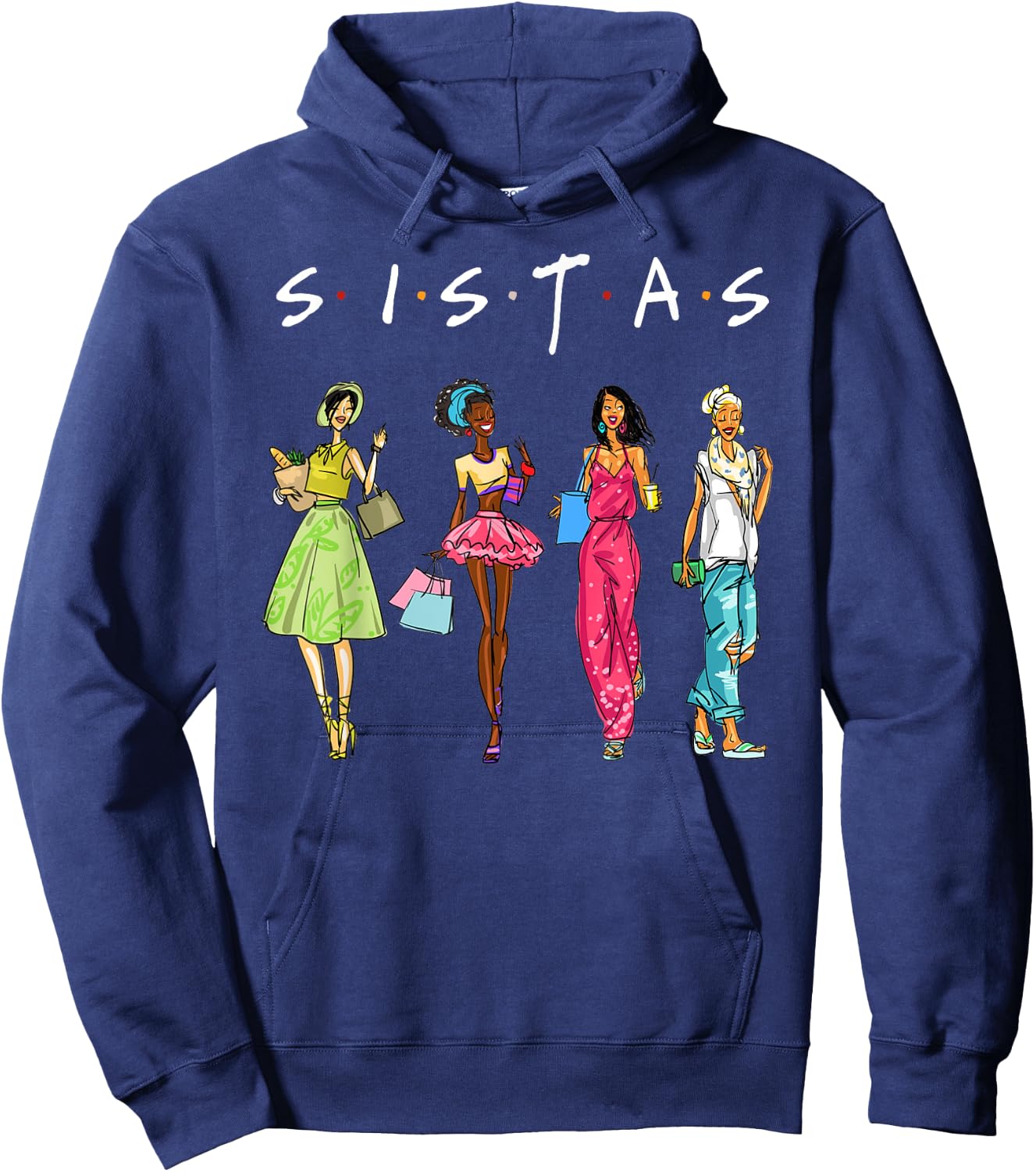 Black Sistas Queen Melanin African American Women Pride Hoodie - Hoodie | Navy