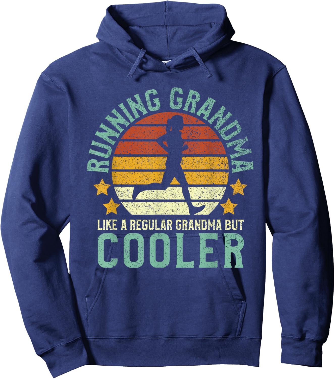 Running Grandma | Funny Grandmother 5k Marathon Runner Gift Hoodie - Hoodie | Navy