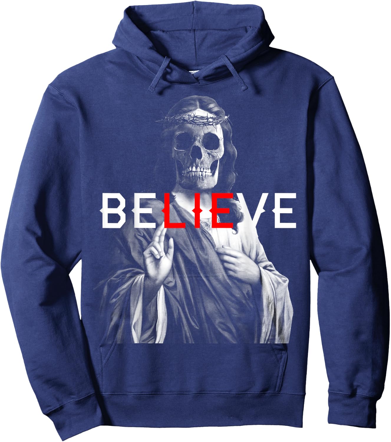 Blackcraft Antichrist Jesus Skull Believe Satan Atheist Hoodie - Hoodie | Navy