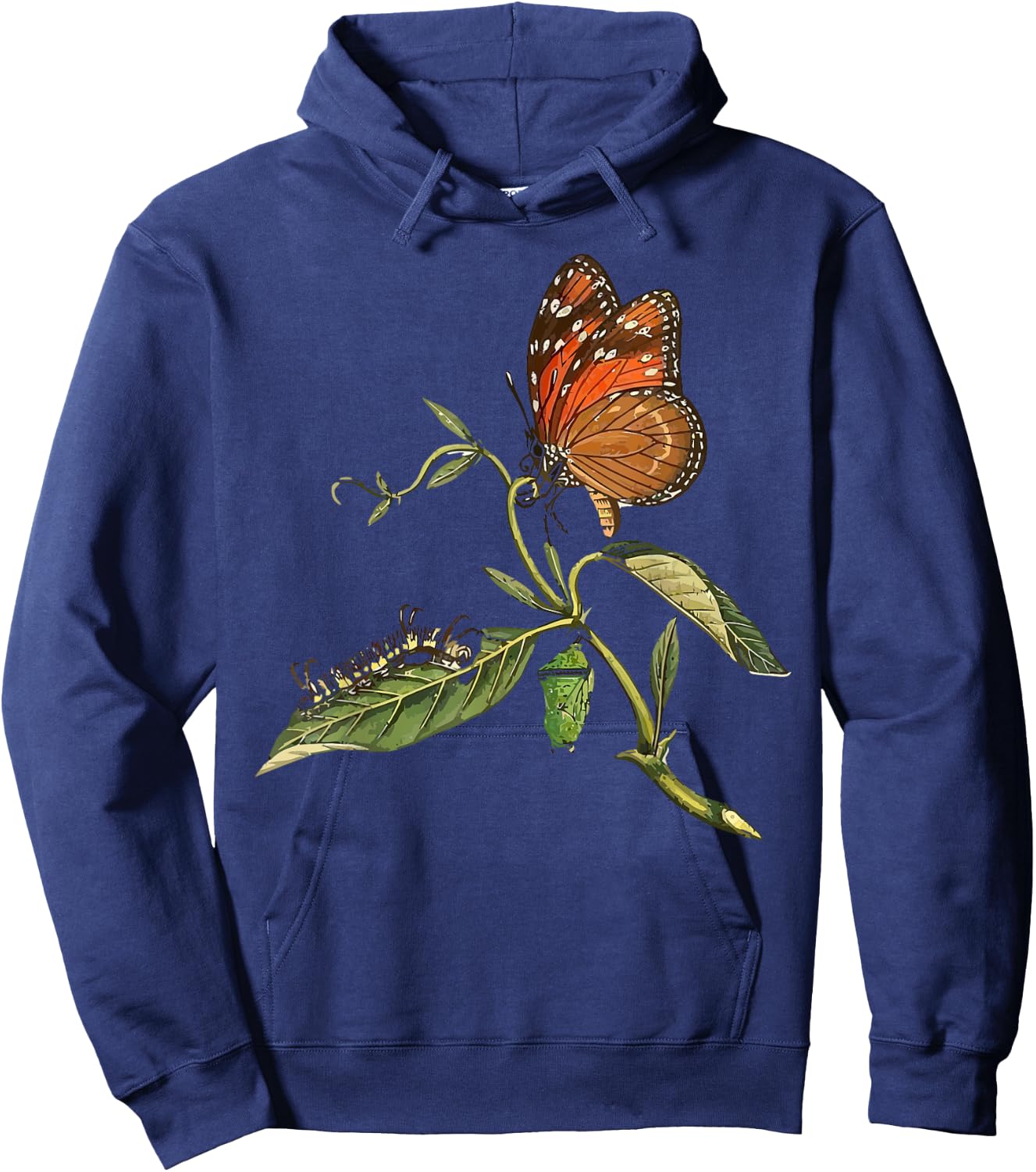 Monarch Butterfly Life Cycle Butterfly Shirt Hoodie - Hoodie | Navy