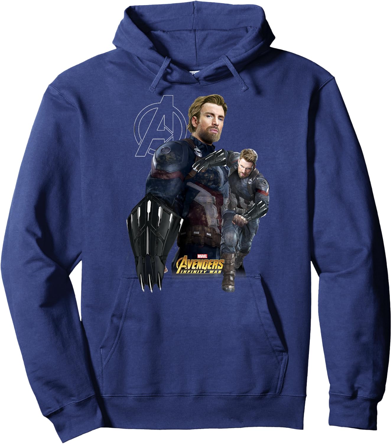 Marvel Infinity War Captain America Fierce Shield Hoodie - Hoodie | Navy