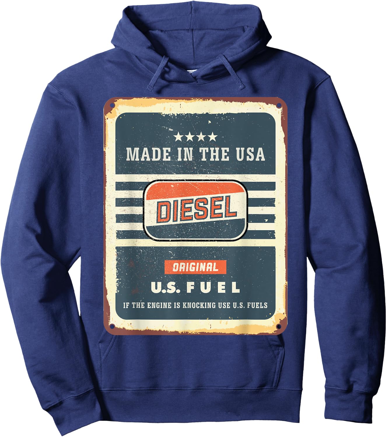 Vintage Diesel Fuel Sign Made in USA Hoodie - Hoodie | Navy