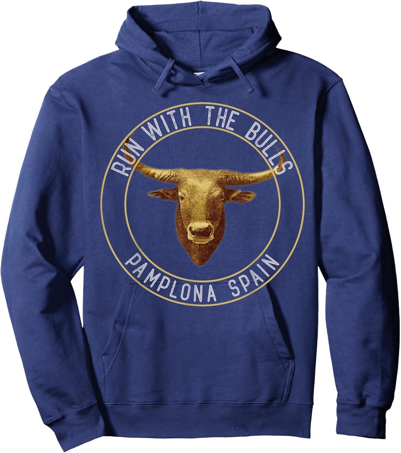 Run With The Bulls Pamplona T Shirt Spain Adventurers Hoodie - Hoodie | Navy