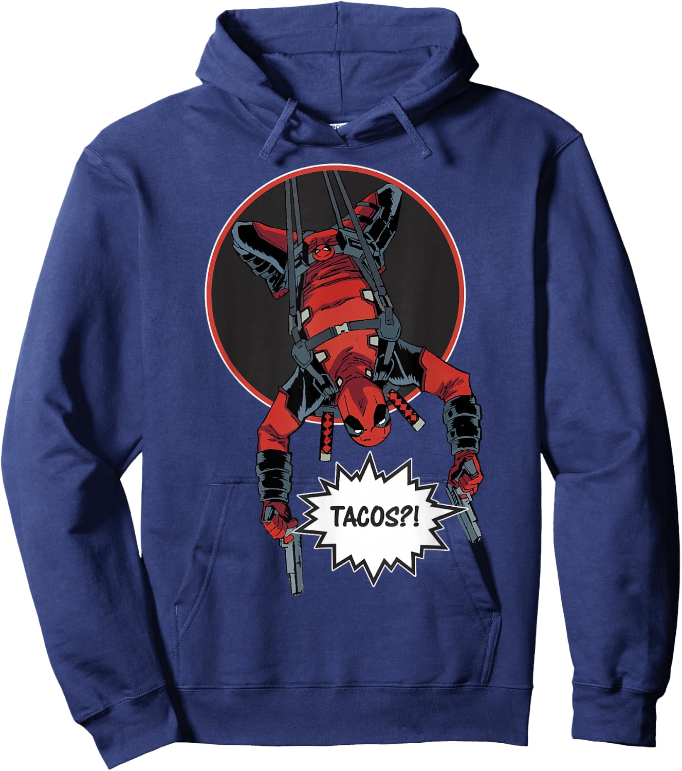 Marvel Deadpool Slinging Upside-Down Tacos?! Hoodie - Hoodie | Navy