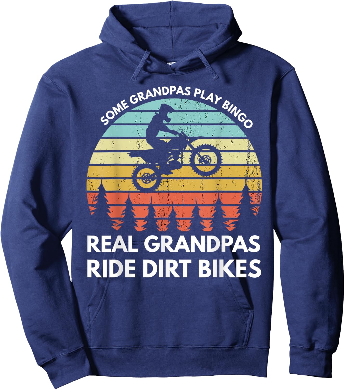 Funny Grandpa Motocross Dirt Bike Rider Motocross Braaap Hoodie - Hoodie | Navy