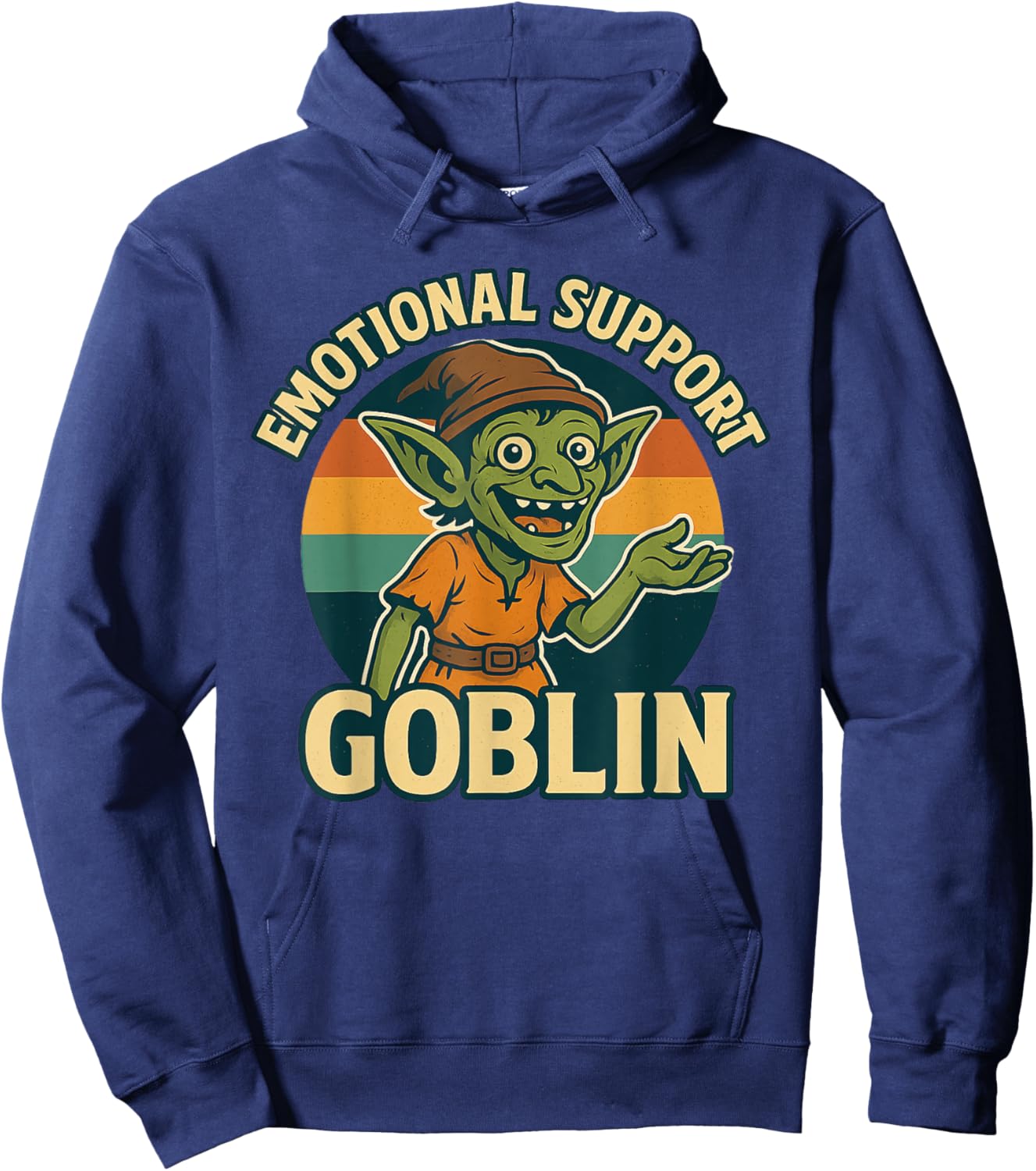 Emotional Support Goblin Character Vintage Funny MMORG Hoodie - Hoodie | Navy