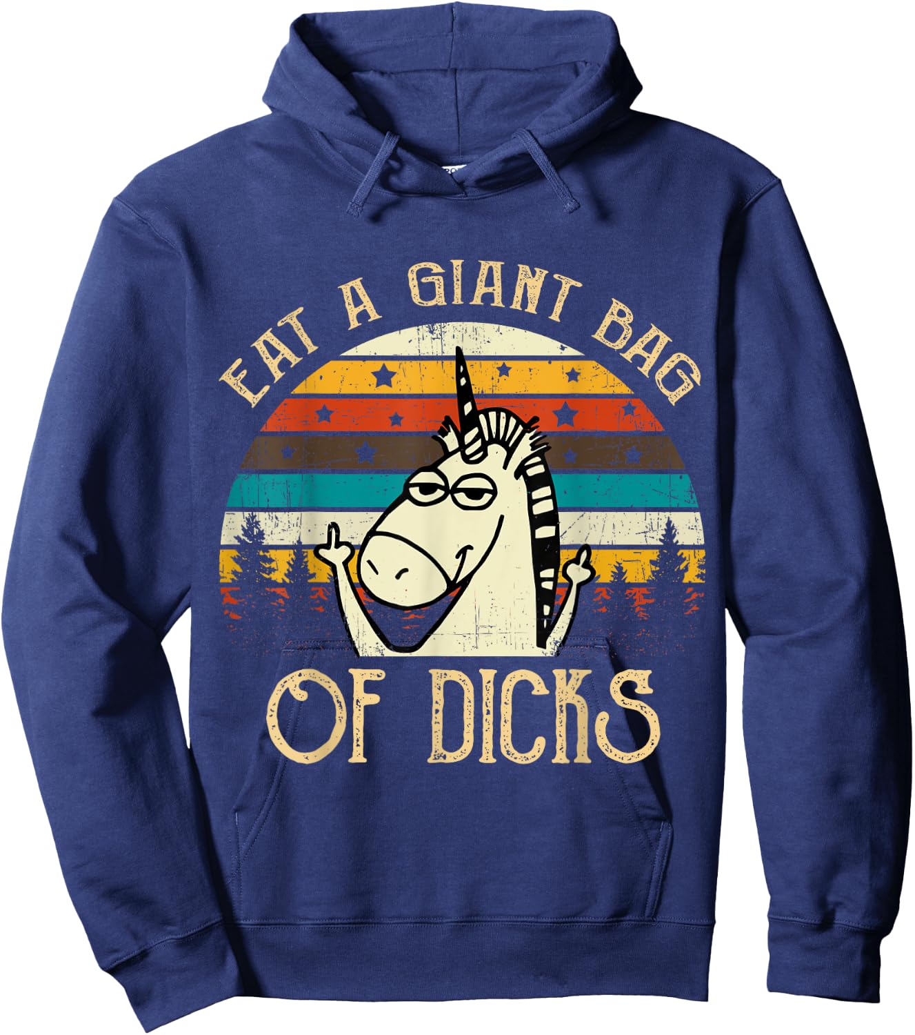 Eat A Giant Bag Of Dicks Unicorn T Shirt Hoodie - Hoodie | Navy