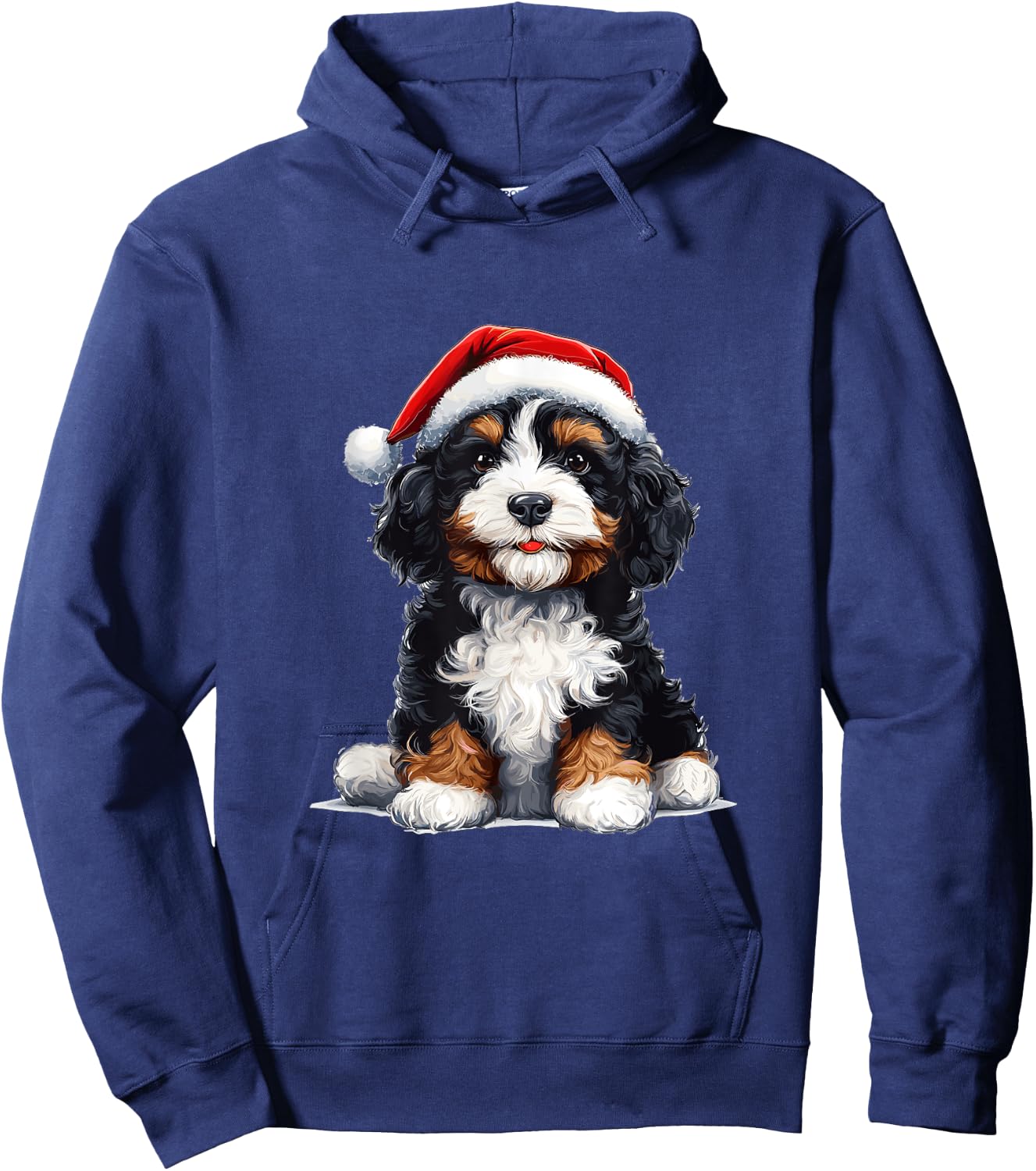 Cute Bernedoodle Dog Christmas Merry X-mas Graphic Hoodie - Hoodie | Navy
