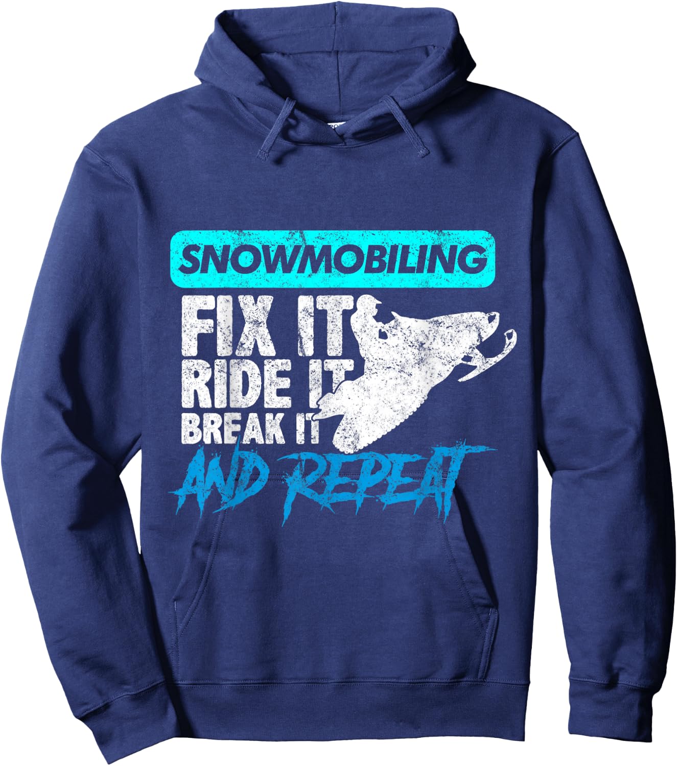 Vintage Snowmobile Snowmobiling Gear Fix It Ride It Hoodie - Hoodie | Navy