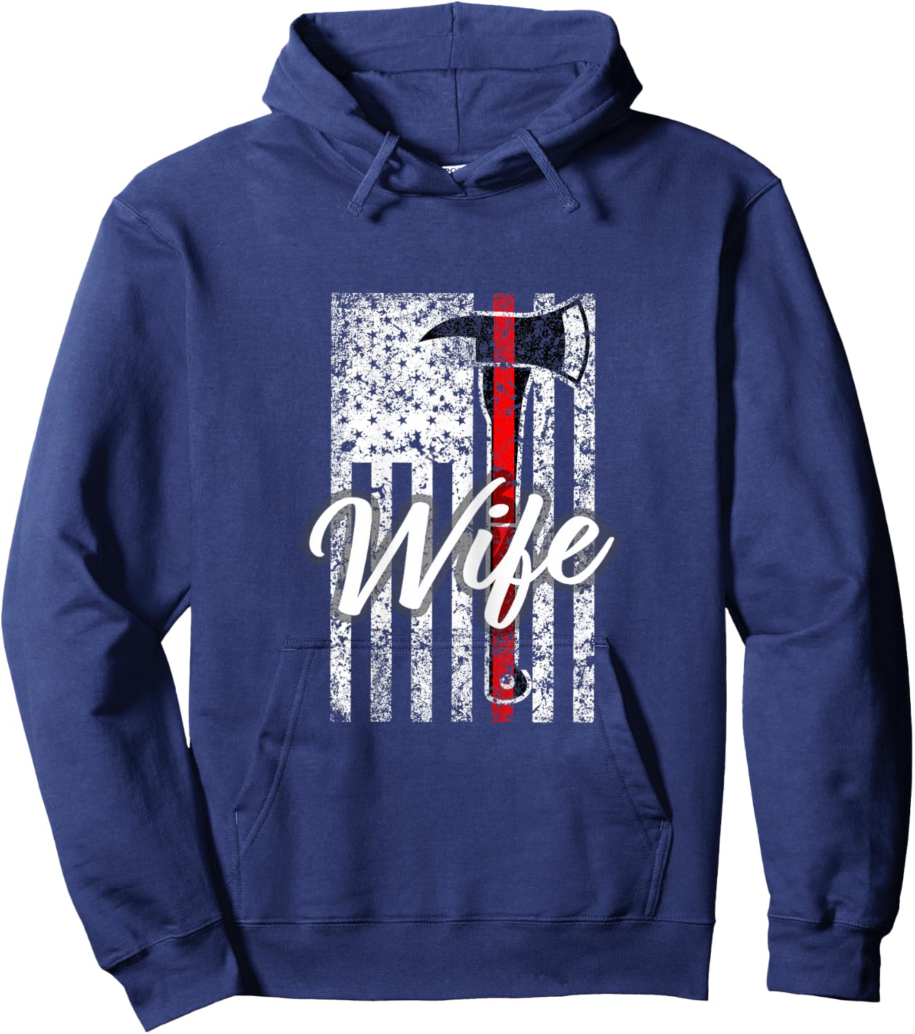 Firefighter Wife Gift Fire Wife Spouse Support Thin Red Hoodie - Hoodie | Navy