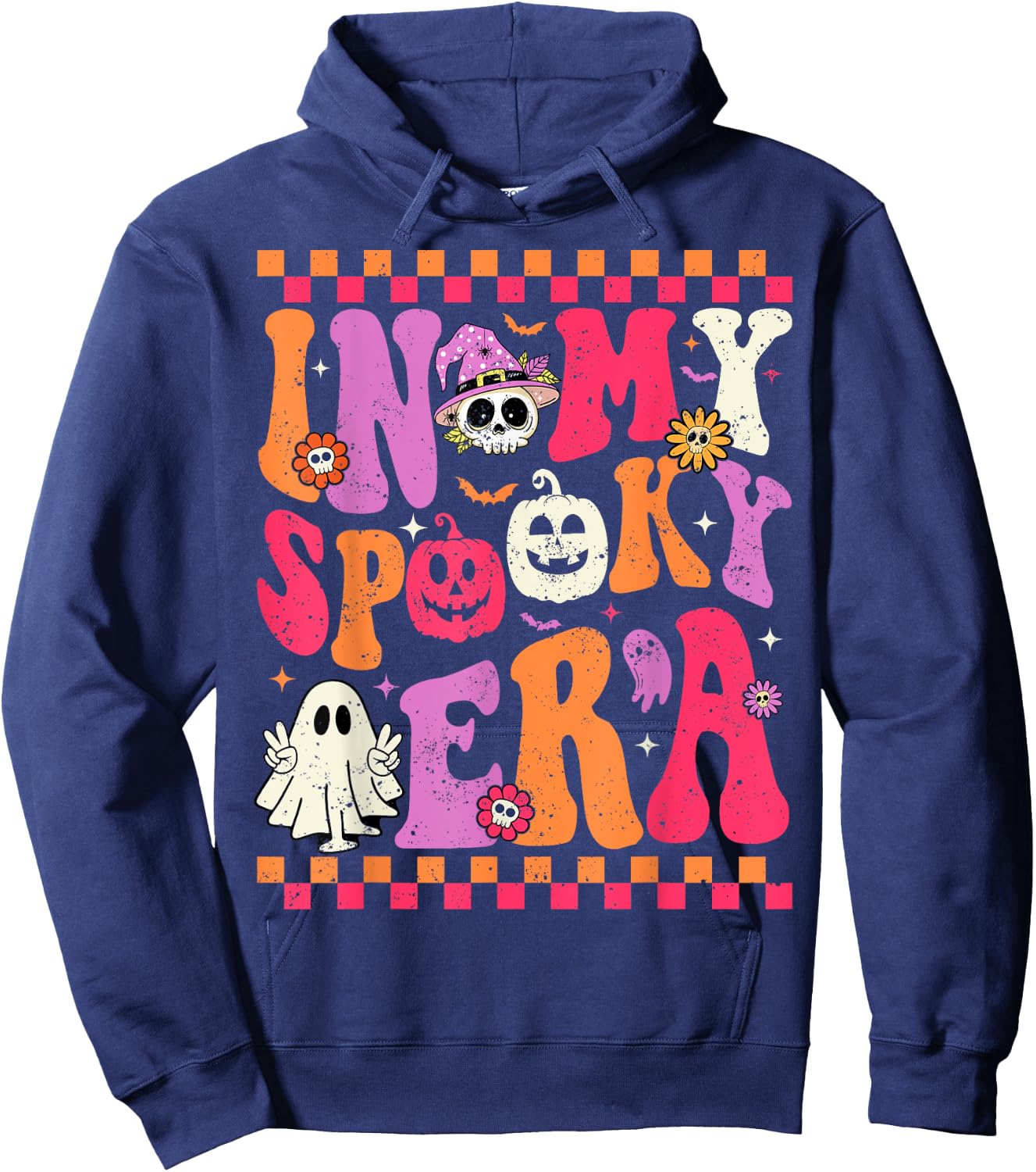 In My Spooky Era Groovy Retro Groovy Ghost Halloween Hoodie - Hoodie | Navy
