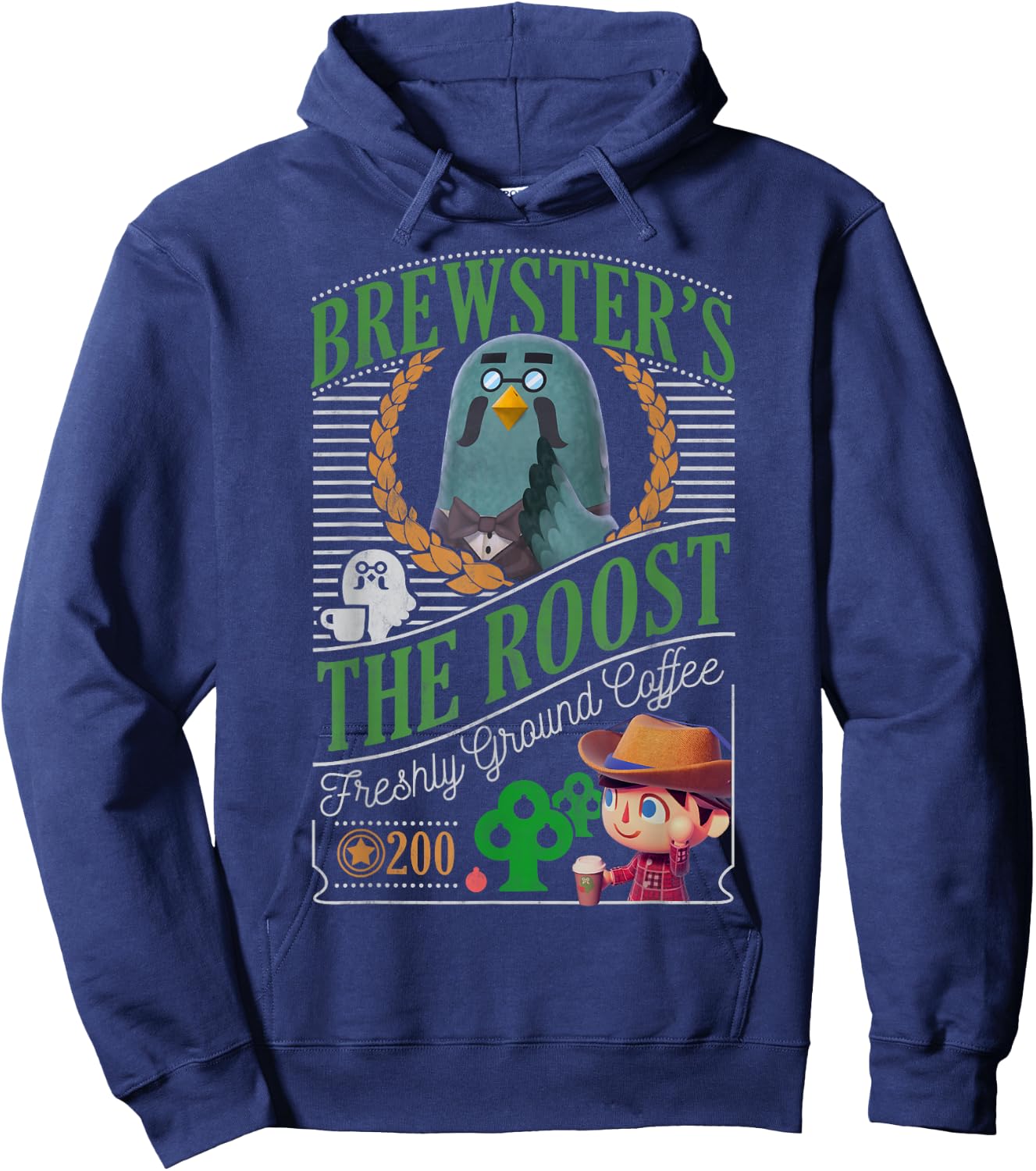 Animal Crossing Brewster's The Roost Cafe Hoodie - Hoodie | Navy
