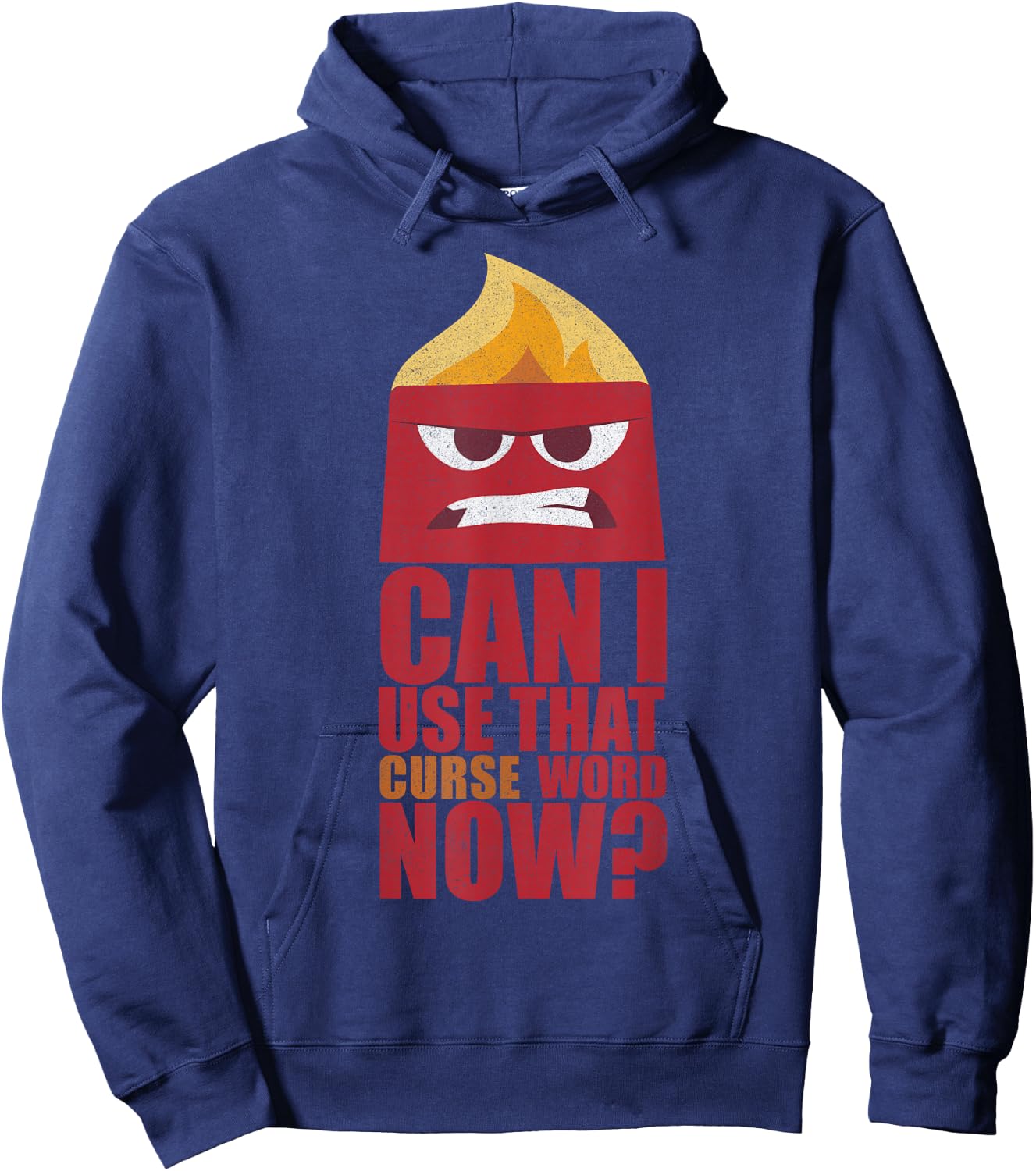 Disney Pixar Inside Out Anger Can I Use That Curse Word Now? Hoodie - Hoodie | Navy