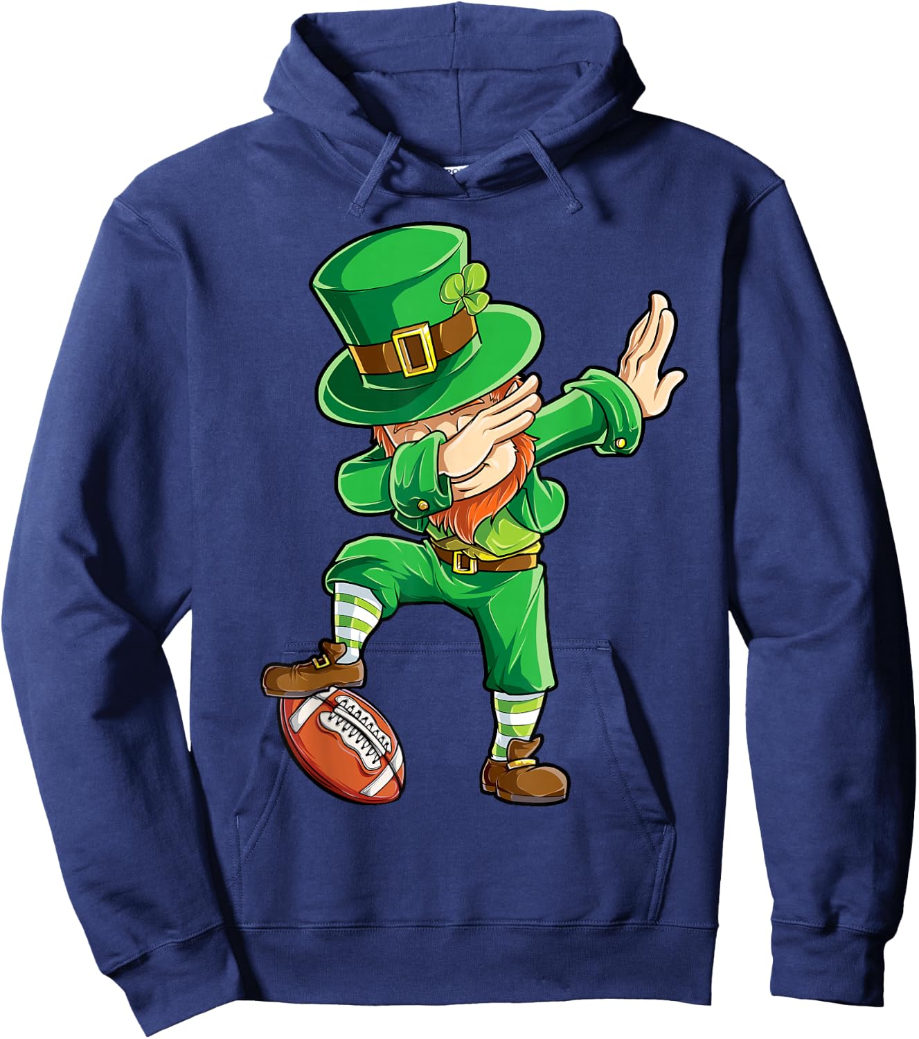 Dabbing Leprechaun Football St Patricks Day Boys Men Sports Hoodie - Hoodie | Navy