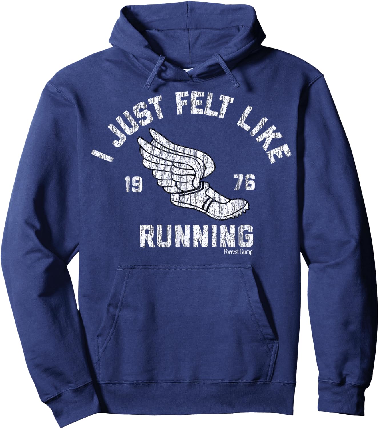 Forrest Gump I Just Felt Like Running 1976 Logo Hoodie - Hoodie | Navy