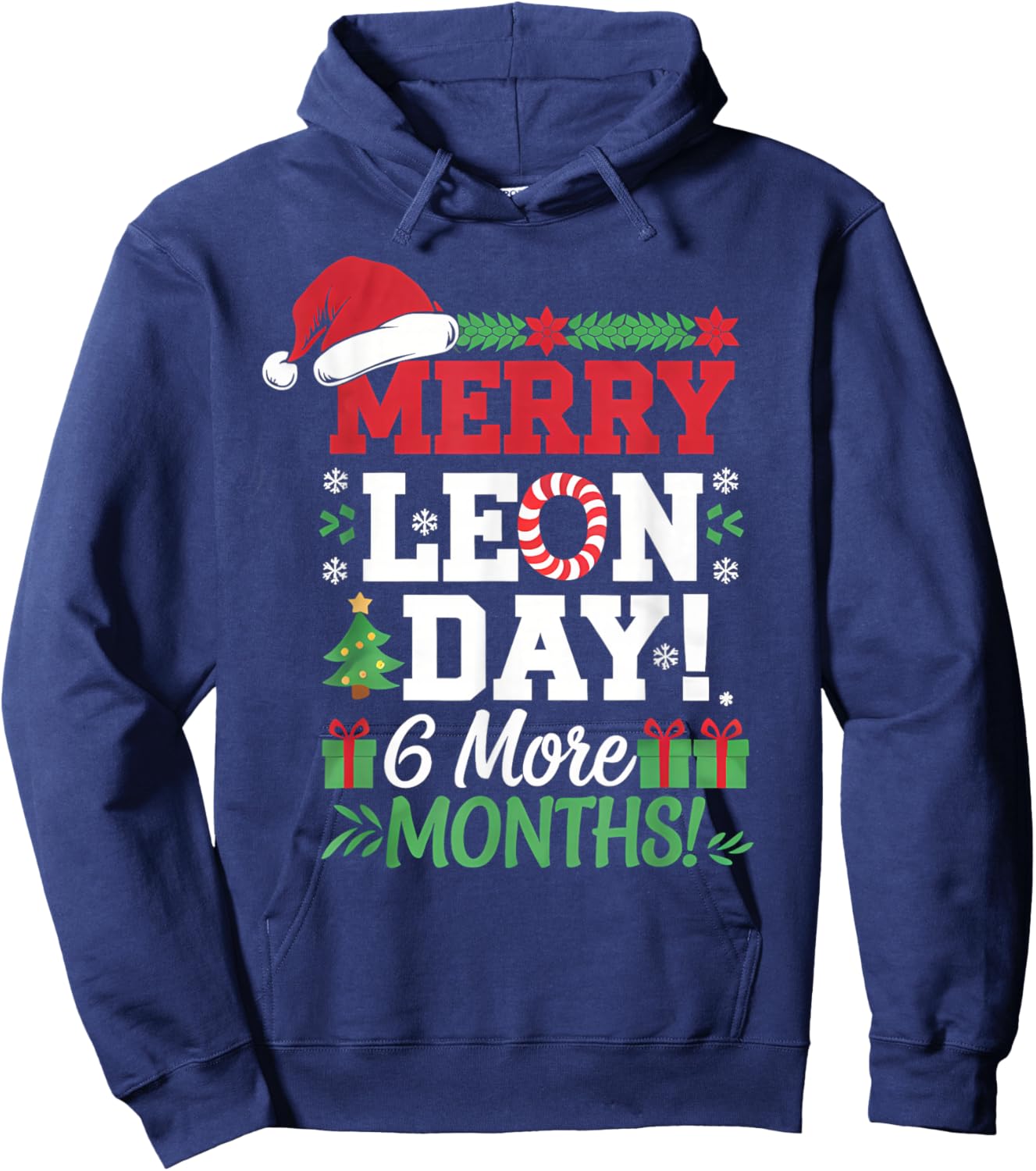 Merry Leon Day Noel Backwards Funny Christmas Countdown Hoodie - Hoodie | Navy
