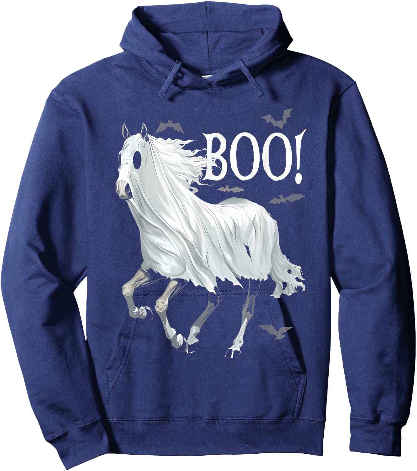 Funny Ghost Boo Horse Equestrian Lover Halloween Costume Hoodie - Hoodie | Navy