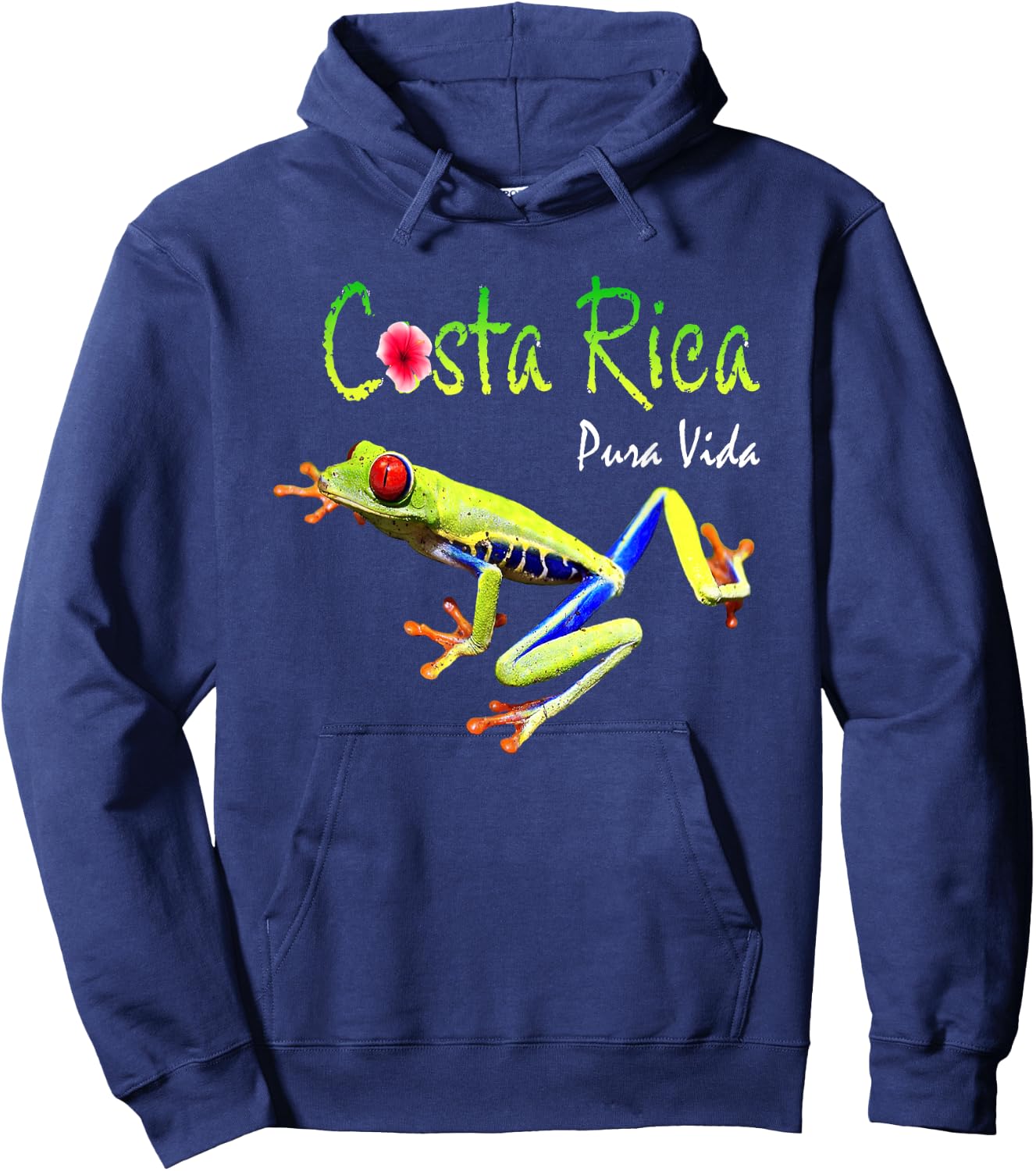 Costa Rica Pura Vida Travel Souvenir Vacation Frog Nature Small Hoodie - Hoodie | Navy