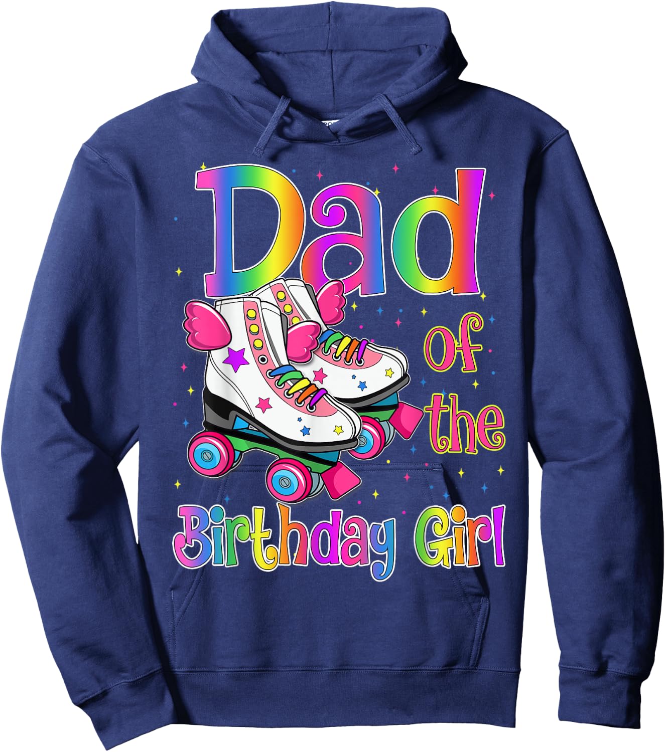 Dad Birthday Rolling Skate Birthday family Party Hoodie - Hoodie | Navy