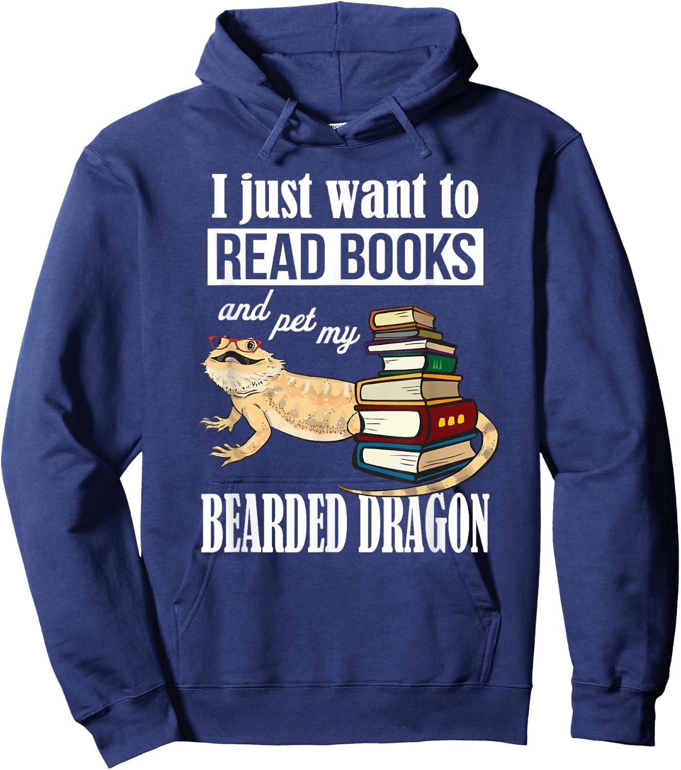 Tiny Dinosaur Read Books & Pet My Bearded Dragon Lover Hoodie - Hoodie | Navy