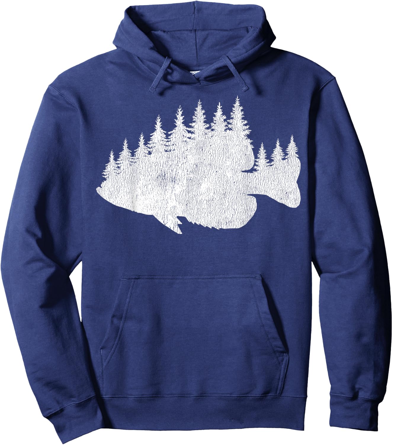 Crappie Fishing - Forest Treeline Panfish Fisherman Hoodie - Hoodie | Navy